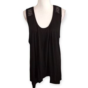 ALLEN B. BY ALLEN SHWARTZ BLACK EMBELLISHED TANK SZ.1X NWT